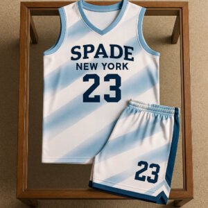 Custom Light Blue and white Basketball Uniform