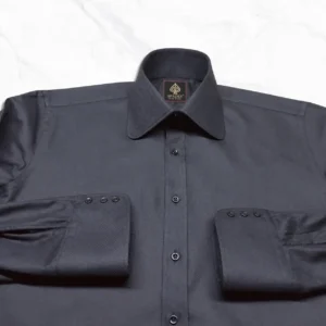 Black Royal Oxford Giza Cotton Dress Shirt